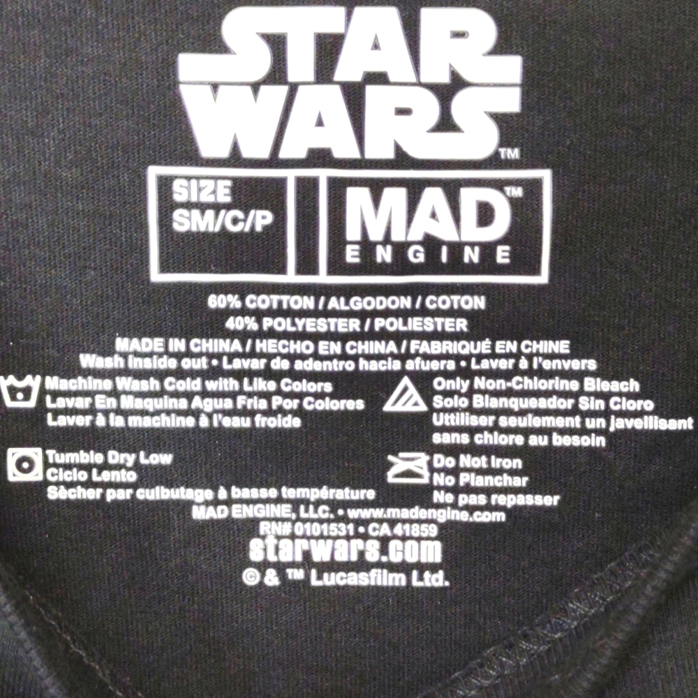 MAD Engine Star Wars Black Graphic SS T-shirt - Picture 3 of 5